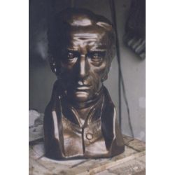 Escultura de bronce busto de Artigas