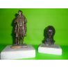 Esculturas de bronce Artigas de pie sobre marmol 14 cm y busto de Artigas sobre marmol 8 cm