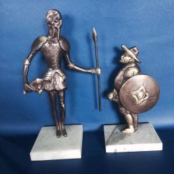 Escultura Quijote con Sancho bronce fundido sobre mármol